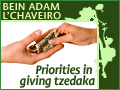 Bein Adam L'Chaveiro - Priorities in Tzedaka
